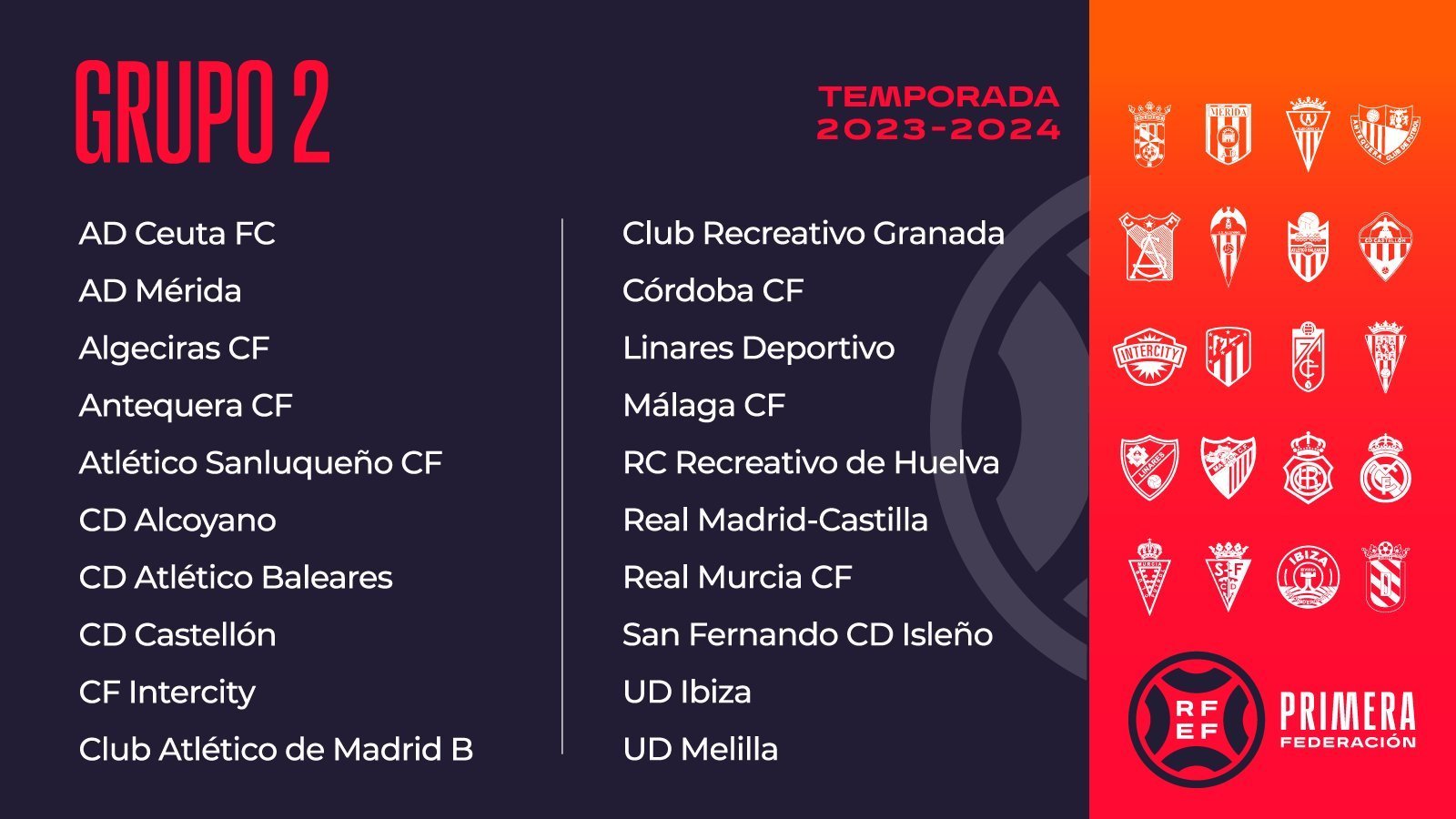 DEFINIDOS LOS GRUPOS DE PRIMERA RFEF